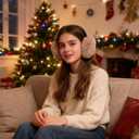 Nfvjfxz 1Pcs Foldable Earmuffs Adult Winter Warm Plush Adjustable Ear Muffs Soft Thermal Earmuffs for Skiing Running Hiking (Khak)