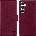 ZZXX for Samsung Galaxy S25 FE Wallet Case with [RFID Blocking] Card Slot Kickstand Magnetic Closure Leather Flip Fold Protective Phone Case for Samsung Galaxy S25 FE 5G Case Wallet(Red-6.7 inch)