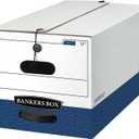Banker's Box 4-Pack String & Button Heavy-Duty File Box, Letter, FastFold | Protect Critical Records with String-and-Button Security, FastFold Setup, and Heavy-Duty Stacking Strength