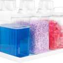 51oz Laundry Detergent Container, 3 Pack Plastic Liquid Detergent Dispenser for Laundry Room Powder,Soap,Fabric Softener, Scent Beads Storage and Organization,with 5 Labels,1 Tray.(3, 51oz)