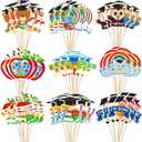 SANNIX 72Pcs Kindergarten Graduation Cupcake Toppers 2025 Kindergarten Graduation Cupcake Picks Decorations Preschool Cupcake Toppers for School Class Activity Grad Party (9 Design)