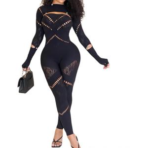 Sexy Womens Club Outfits, Black Jumpsuit For Women Sexy, Nude Sexy Jumpsuit (Large)