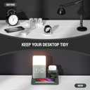 Wireless Charging Station, iPhone 3 in 1 Fast 15W Wireless Charger with Alarm Clock and Night Light, Charging Dock for iPhone 12/13/14/15/16/17 Pro/Pro Max, Samsung, AirPods