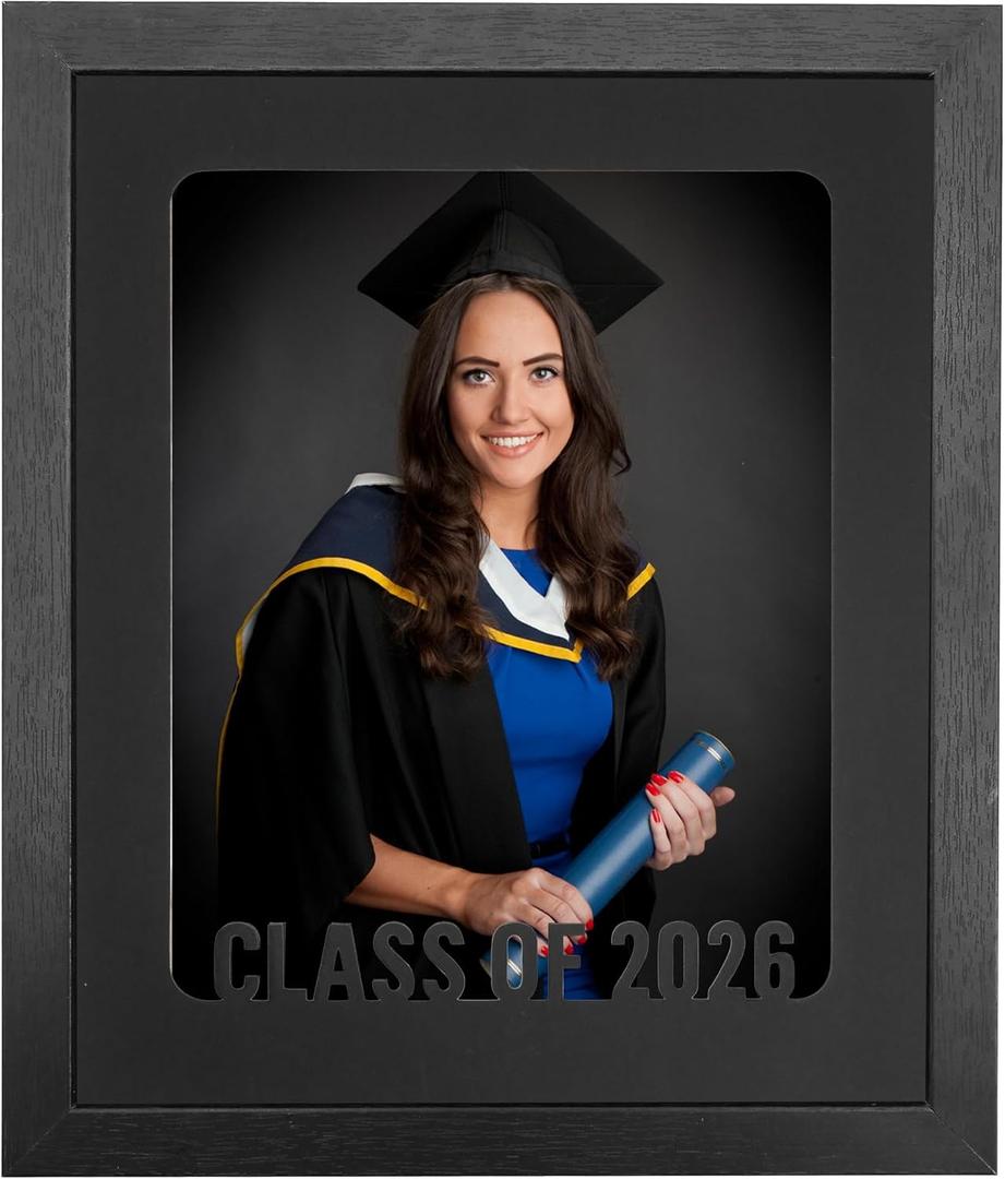 GMFrames Graduation Picture Frame Class of 2026 & 2025 Photo Frame with Mat for 8x10 Pictures Graduation Party Gift and Keepsake Black