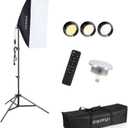 Upgrade LED Bulb Softbox Lighting Kit, Continuous Photography Lighting Kit with 175W 3000-6700K E27 LED Bulb, Soft Box, Photo Studio Lights Equipment for Camera Shooting, Video Recording 1 Pack
