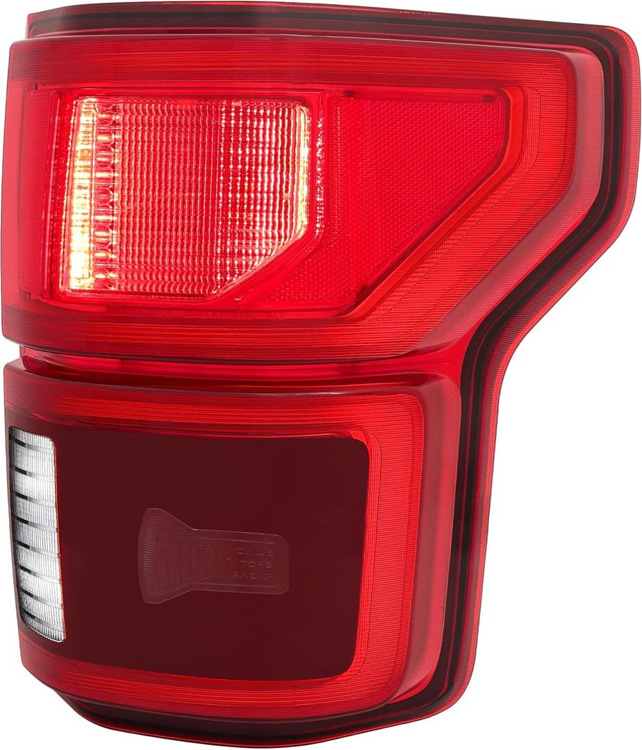 LED Tail Light Assembly Fit For 2018 2019 2020 Ford F150 w/Blind Spot(Module NOT Included) Passenge Side (Chrome Trim - R)