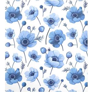 Blue Anemone Flower Dishwasher Magnet Cover Water Resistant Refrigerator Magnetic Cover Kitchen Decor 23" W x 26" H Inch, one size