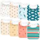 KeaBabies 8-Pack Organic Baby Bibs for Boys, Girls - Super Absorbent Cotton Drool Bibs for Baby Girl & Boy, Teething Toddler, Drooling Newborn, Ultra Soft & Machine Washable (Wildscape)