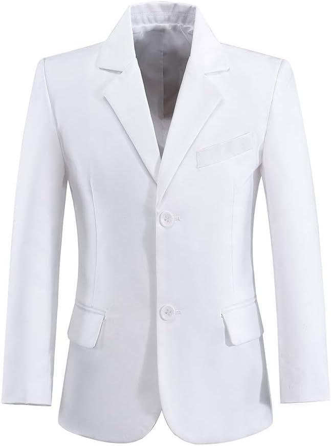 Visaccy Boys Formal Blazer School Jacket (12 Years, White)