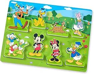 Melissa & Doug Disney Mickey Mouse Wooden Chunky Puzzle – 8-Piece Disney Character Puzzle for Toddlers and Kids Ages 2+