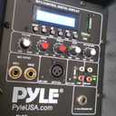 Wireless Portable PA Speaker System - 1800W High Powered Bluetooth Compatible Active + Passive Pair Outdoor Sound Speakers w/ USB SD MP3 AUX - 35mm Mount, 2 Stand, Microphone, Remote - Pyle PPHP1249KT