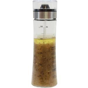 Tablecraft Salad Dressing Shaker, Glass with Plastic & Metal Pour Spout Top, Clear