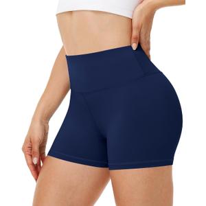 Runhit Women's Workout Biker Shorts - 3"/5"/8" High Waisted Tummy Control Spandex Booty Shorts for Volleyball Gym Yoga Dance (Blue, XS)