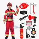 Spooktacular Creations Halloween Boys Fireman Costume, Firefighter Costume for Kids, Toddler Fireman Jumpsuit for DressUp, S