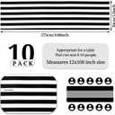 10 Pack Striped Table Runner Polyester Table Decor Classic Black and White Striped Table Runner for Indoor Outdoor Wedding, Birthday Parties, Banquets, Fit Rectange and Round Table(12 x 108 Inch)