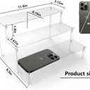 AZEAM Acrylic Riser,Clear Display Risers Stand Perfume Organizer Cologne Acrylic Shelves 3 Tiered Cupcake Shelf for Amiibo Funko POP Figures Food Desserts Holder Collection Cosmetic Vendor Product