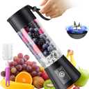Portable Blender for Smoothie & Shakes - Upgraded Rechargeable Personal Size Blender, 380ml BPA Free Juice Cup & High Speed of 20,000 Rpm, Suit for Sports/Office/Home/Travel (Black)