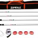 ZIPWALL SLP4 12 Foot Spring Loaded Dust Barrier Poles (Pack of 4), 4 Pack, Silver, 4 Count