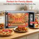 40.1QT Countertop Oven, 1600W French Door Toaster Oven With 3 Knobs, Silver, Extra Large
