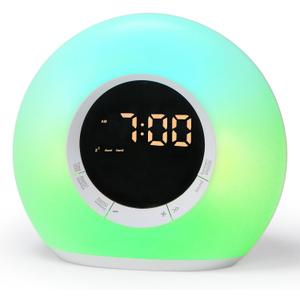 iHoo All-in-One Alarm Clock with Sound Machine, Touch Control NightlightTwo Alarms, 10 White Noises, Snooze and Sleep Timer, Ideal for Adults, Teens and Children