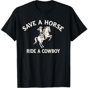 Safe A Horse Ride A Cowboy Country Western T-Shirt Large