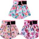 wegreeco Dog Diapers Female (3 Pack), Highly Absorbent Puppy Doggie Dog Diapers for Female Dogs Period, Washable Doggy in Heat, Small Medium Large Size (Ink Painting, Small)