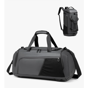 Gym Duffle Bag Waterproof Sports Duffel Bags Travel Weekender Bag for Men Women Overnight Bag with Shoes Compartment Grey