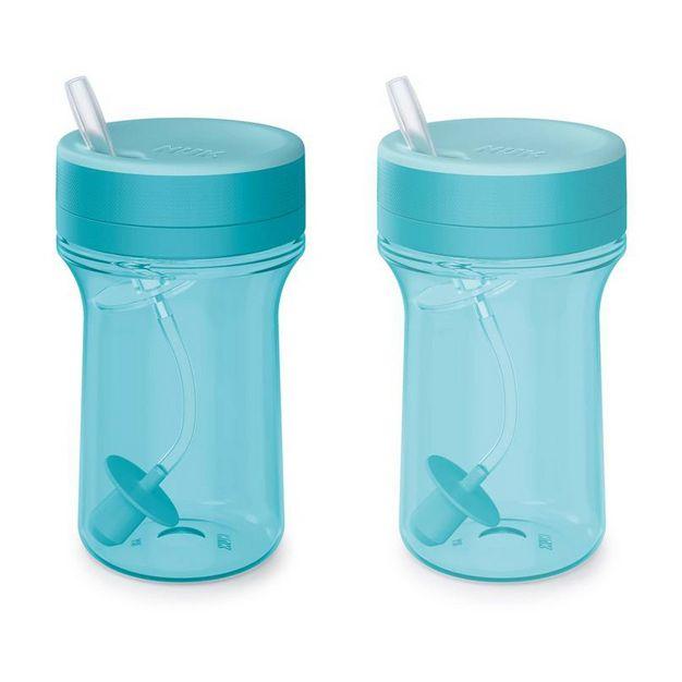 NUK Everlast Straw Cup - Teal Blue - 10oz/2pk