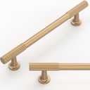 10 Pack Champagne Bronze Cabinet Pulls 5 Inch(128mm) Kitchen Cabinet Handles Cabinet Hardware for Drawer Pulls (5" Hole Center)