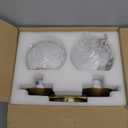 Gold Bathroom Vanity Light Fixtures, Modern 2 Lights Aged Brass Globe Wall Sconce Lighting, Porch Wall Mount Light Fixture for Bathroom, Mirror Cabinets Hallway Stairs