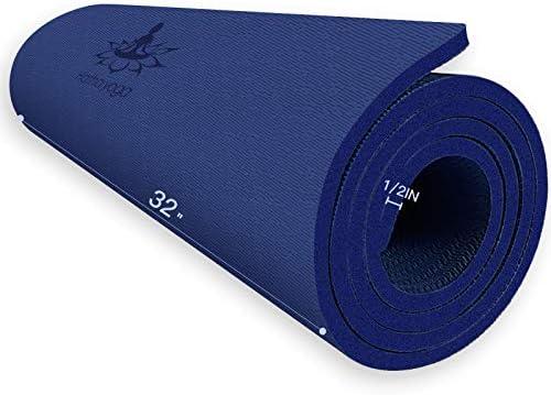 Hatha Yoga Extra Thick TPE Yoga Mat - 72"x 32" Thickness 1/2 Inch -Eco Friendly SGS Certified - With High Density Anti-Tear Exercise Bolster For Home Gym Travel & Floor Outside