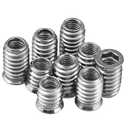 Threaded Inserts for Wood, Screw in Nut Fastener Connector, Steel Hex Drive Nut Inserts for Home Office Furniture (Silver, 1/4"-20 x25mm-100pcs)