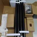 2 Pack Black Curtain Rods for Windows 48 to 84 Inch, USFOOK 7/8 Inch Telescoping Splicing Drapery Rods 32 to 86 Inch, Decoration for Home with Decorative Translucent Finials