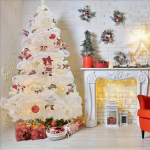 ptlsy Christmas Tree 6ft Premium Artifical White Christmas Tree with Soild Metal Stand and Decorations Fit for Indoor Outdoor 800 Tips (6 feet White)