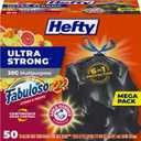 Hefty Ultra Strong 30 Gallon Bags, Large Bags 30 Gallon Size, Multipurpose, Break Resistant Drawstring Closure, Resists Leaks, Punctures, and Tears, Black, Fabuloso Scent, 50 Bags (50 Count (Pack of 1), Fabuloso Citrus & Fruits)