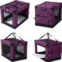 EliteField 4-Door Folding Soft Dog Crate, Aluminum Frame | Top Curtain, Washable Crate & Bed Covers, Backpack Carrying Bag, Indoor/Outdoor, Storage Pockets, Zipper Locks