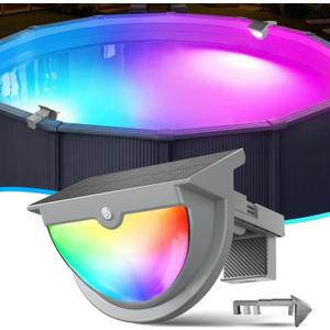 Solar Pool Lights,2026 Upgraded Solar Powered Above Ground Pool Lights,Frame Pool Light Waterproof,Swimming Pool Solar Light,Color Changing Pool Lighting for Above Ground Pool Accessories-1PC