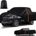 Waterproof Truck Cover Custom Fit for GMC Canyon & Chevrolet Colorado 2015-2022 Extended Cab 6.2ft & Crew Cab 5.2ft All-Weather Outdoor Pickup Cover with Zipper Door, Windproof Straps & Sun Protect