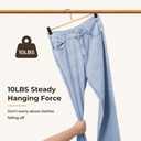 StorageWorks Pants Hangers with Clips, Wooden Clothes Hanger for Skirts, Jeans, Shorts, 10 Pack White Pant Hangers