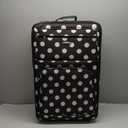Rockland Polka Softside Upright Luggage Set, Expandable, Lightweight, Black Dot, 4-Piece (14/19/24/28)