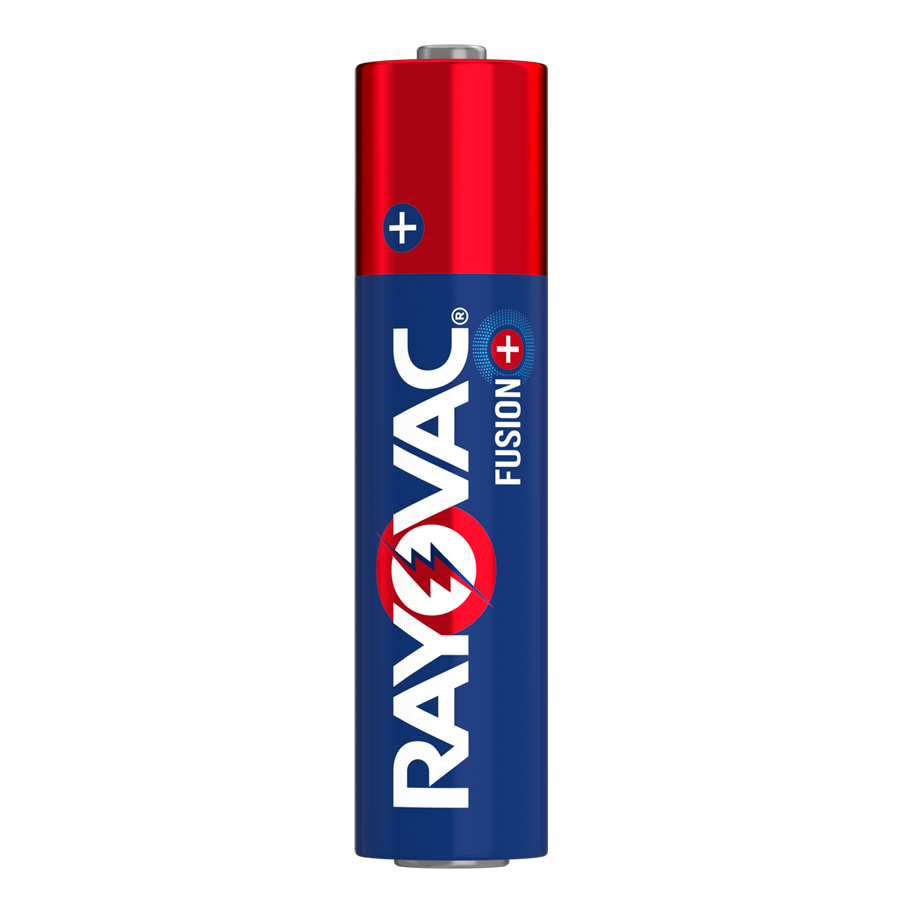 Rayovac Fusion AAA Batteries, Premium Alkaline Triple A Batteries (8 Battery Count) Red, Silver