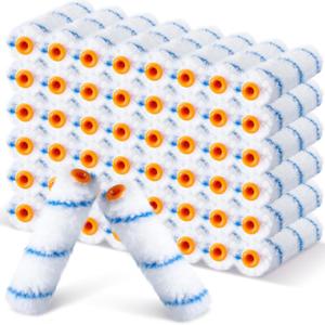 Leumoi 50 Pcs 6 Inch Microfiber Mini Paint Rollers, Blue & White