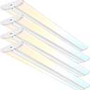 hykolity 4FT LED Wraparound Light with 3 Wattages/3 Lumens/3 CCT Selectable,55W/65W/75W,5500lm/6500lm/7500lm,3000K/4000K/5000K Flush Mount Ceiling Light for Office Kitchen, ETL, 4 Pack