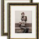 16x20 Gold Picture Frame with Mat for 11x14 - Antique Gold - Ornate Vintage 16x20 Frame for Wall, 1.5 Wide Molding, Display Portrait or landscape for Retro Home Decor, Black, 2 Pack