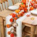 Fall Pumpkin Garland for Mantle Halloween Velvet Pumpkin Garland Autumn Harvest Hanging Decoration for Fireplace Mantel Porch Wall Centerpiece Thanksgiving Party Indoor 6ft(Yellow)