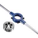 uxcell Round Die Stock Handle Wrench Set, 1/2-13 UNC Threading Die and 38mm (1-1/2") Die Holder (Fits: 26mm-38mm OD Die / M12-M16 Thread Die) Adjustable for Bolt Thread Repair