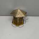 Wild Birds Feeder, Finch Bird Feeder for Outdoors, Metal Hexagonal Gazebo Bird Feeders for Garden Patio Outside Hanging (Bronze)