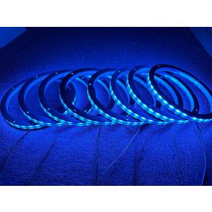 8PCS 6.5" RGB Changing Car LED Speaker Ring Light Kit Color Shift Spacer Ring Light Can Controlled by Remote and Bluetooth APP Simultaneously