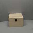 VIKOS Products 10x9x7-Inch Unfinished Wooden Box with Hinged Lid & Front Clasp for DIY Art Project Crafts Woodcraft Keepsake - Easy to Stain Paint Wood Burning