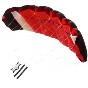 Besra Huge 74inch Dual Line Parachute Stunt Kite with Flying Tools 1.9m Power Parafoil Kitesurfing Training Kites Outdoor Fun Sports (Red)